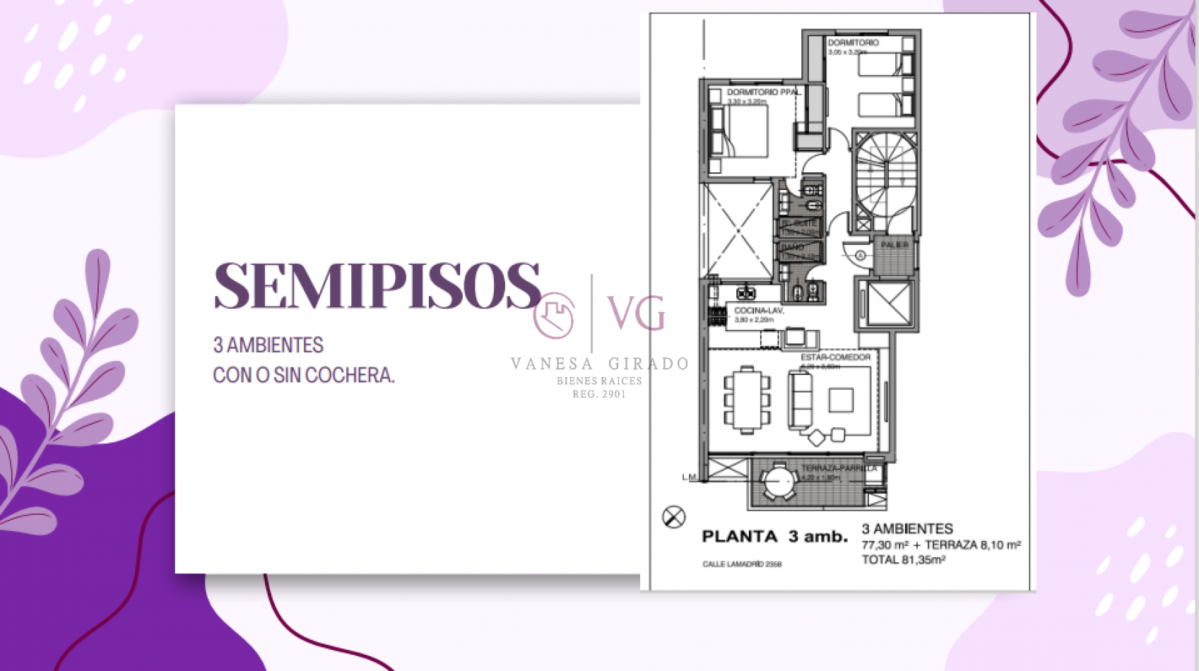 SEMIPISOS DE  2 Y 3 AMB.CON O SIN COCHERA.PRECIO DIFERENCIAL DE CONTADO. CUOTAS, CONSULTE.